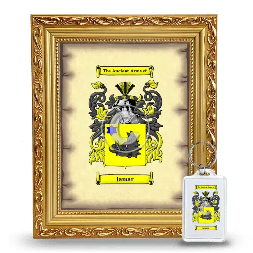 Jamar Framed Coat of Arms and Keychain - Gold