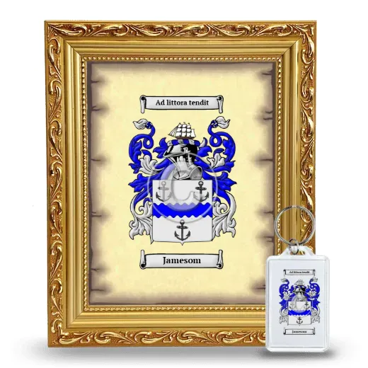 Jamesom Framed Coat of Arms and Keychain - Gold