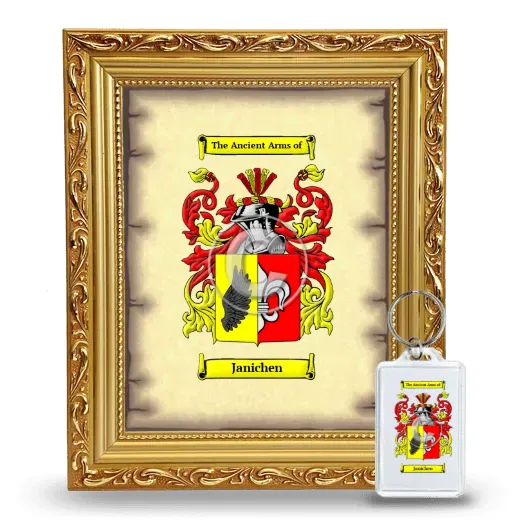 Janichen Framed Coat of Arms and Keychain - Gold