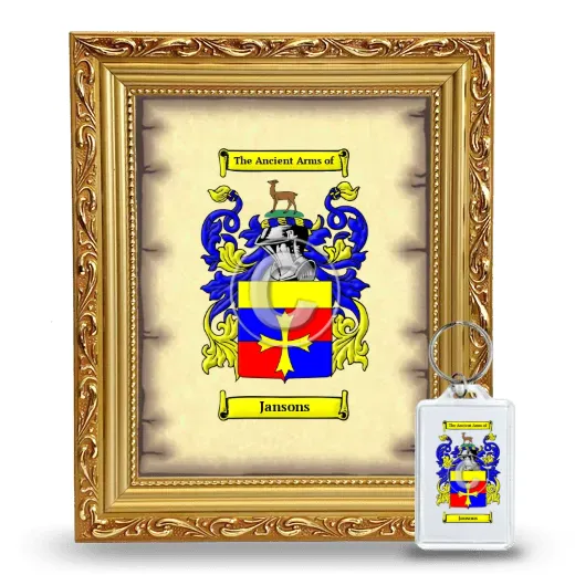 Jansons Framed Coat of Arms and Keychain - Gold