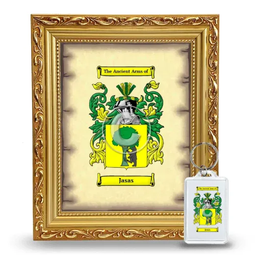 Jasas Framed Coat of Arms and Keychain - Gold