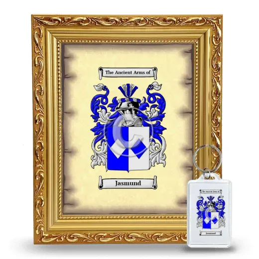 Jasmund Framed Coat of Arms and Keychain - Gold