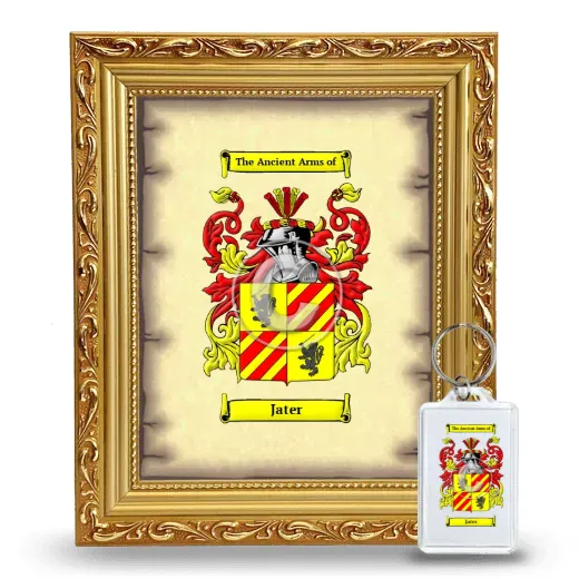 Jater Framed Coat of Arms and Keychain - Gold