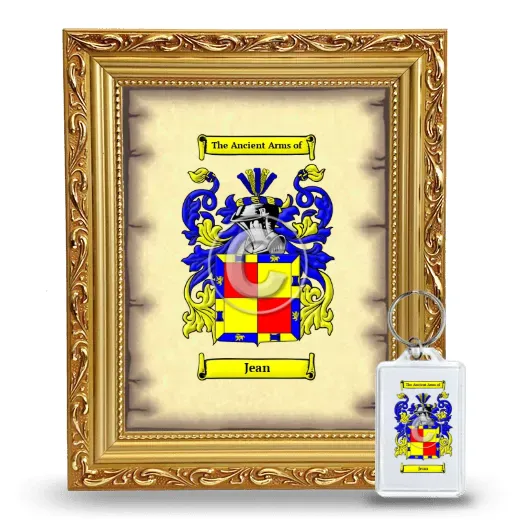 Jean Framed Coat of Arms and Keychain - Gold