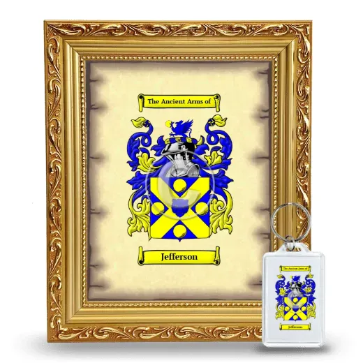 Jefferson Framed Coat of Arms and Keychain - Gold