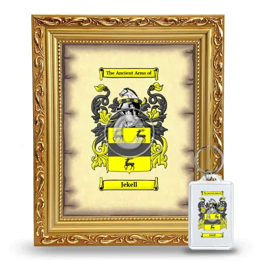Jekell Framed Coat of Arms and Keychain - Gold