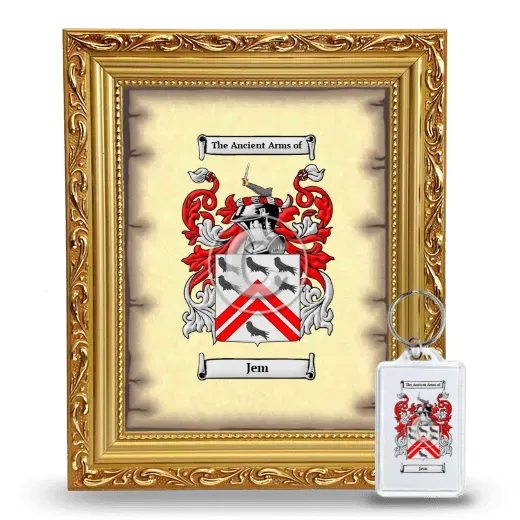 Jem Framed Coat of Arms and Keychain - Gold