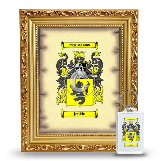 Jenkin Framed Coat of Arms and Keychain - Gold