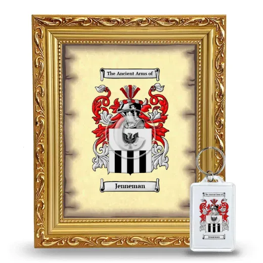 Jenneman Framed Coat of Arms and Keychain - Gold