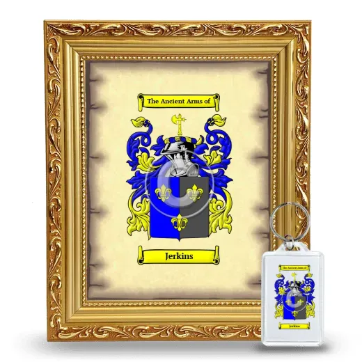 Jerkins Framed Coat of Arms and Keychain - Gold