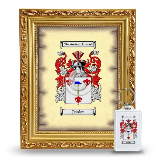 Jessler Framed Coat of Arms and Keychain - Gold