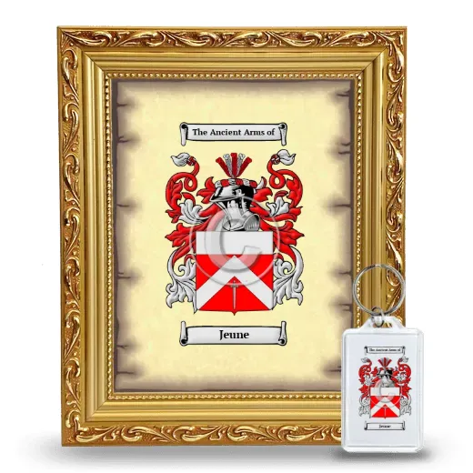 Jeune Framed Coat of Arms and Keychain - Gold