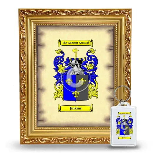 Jinkins Framed Coat of Arms and Keychain - Gold
