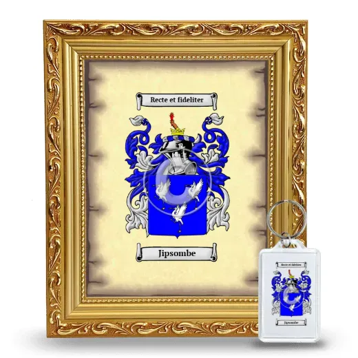 Jipsombe Framed Coat of Arms and Keychain - Gold