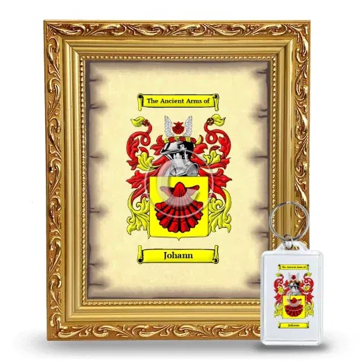 Johann Framed Coat of Arms and Keychain - Gold