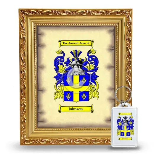 Johnson- Framed Coat of Arms and Keychain - Gold