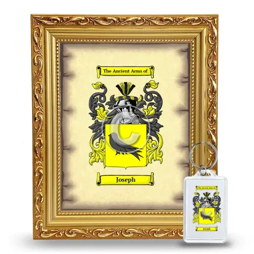 Joseph Framed Coat of Arms and Keychain - Gold