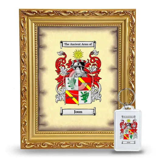 Joun Framed Coat of Arms and Keychain - Gold