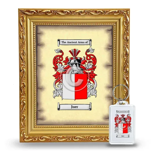 Juer Framed Coat of Arms and Keychain - Gold