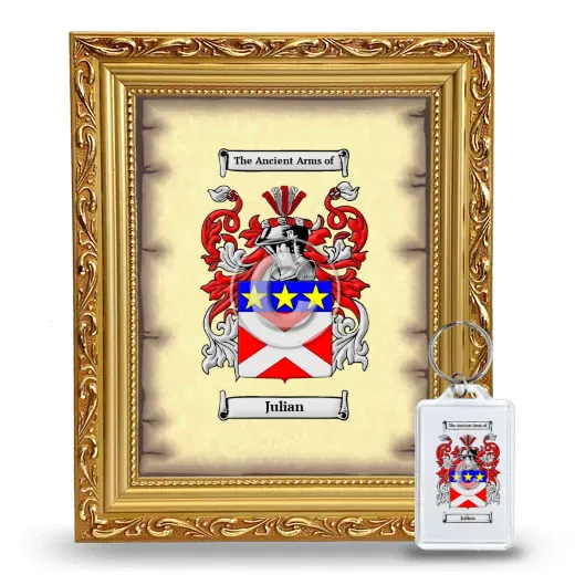 Julian Framed Coat of Arms and Keychain - Gold