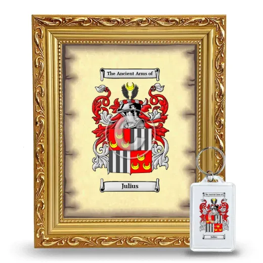 Julius Framed Coat of Arms and Keychain - Gold