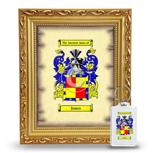 Junco Framed Coat of Arms and Keychain - Gold