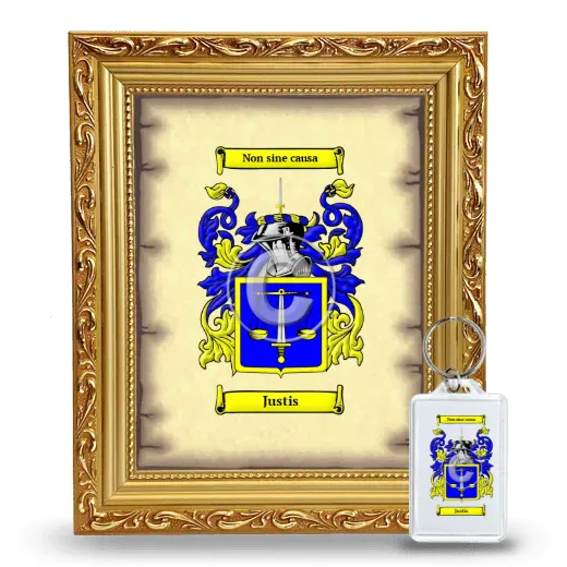 Justis Framed Coat of Arms and Keychain - Gold