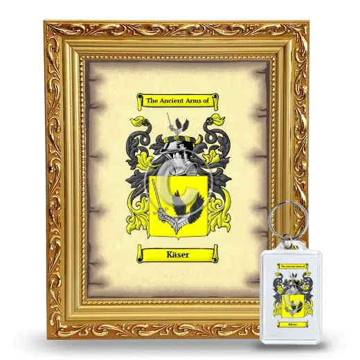 Käser Framed Coat of Arms and Keychain - Gold