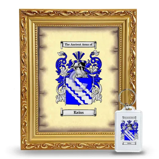 Kains Framed Coat of Arms and Keychain - Gold