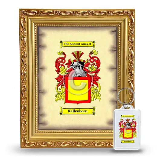 Kallenborn Framed Coat of Arms and Keychain - Gold