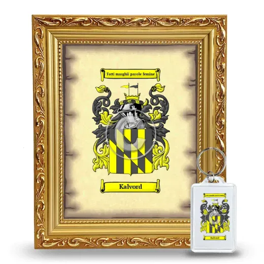 Kalvord Framed Coat of Arms and Keychain - Gold