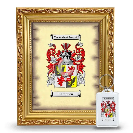 Kamphen Framed Coat of Arms and Keychain - Gold