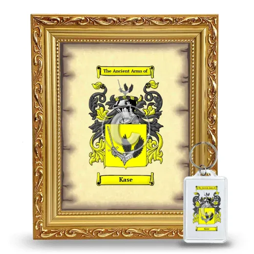 Kase Framed Coat of Arms and Keychain - Gold