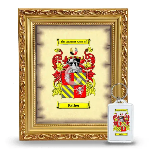 Kather Framed Coat of Arms and Keychain - Gold