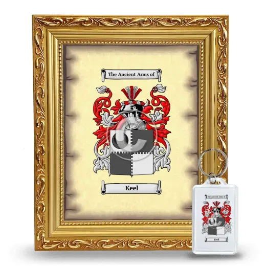 Keel Framed Coat of Arms and Keychain - Gold