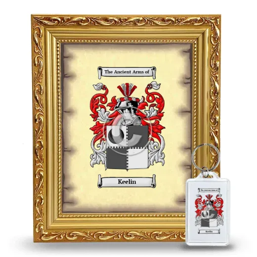 Keelin Framed Coat of Arms and Keychain - Gold