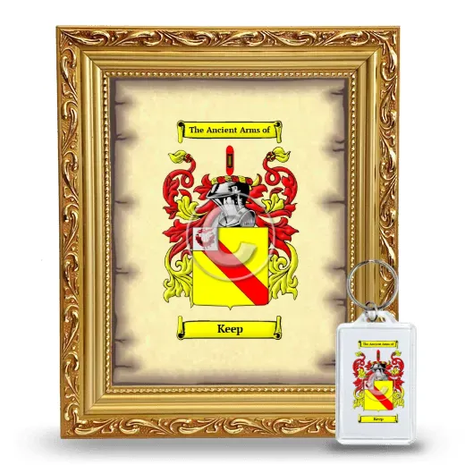 Keep Framed Coat of Arms and Keychain - Gold
