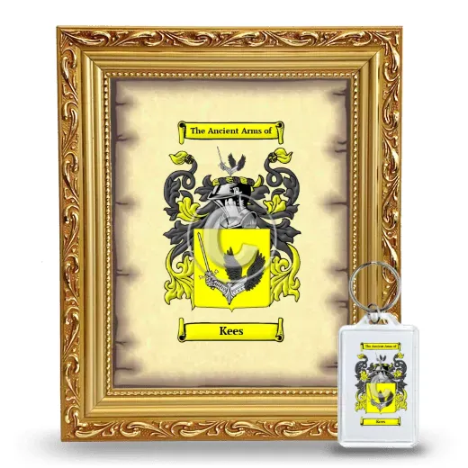 Kees Framed Coat of Arms and Keychain - Gold