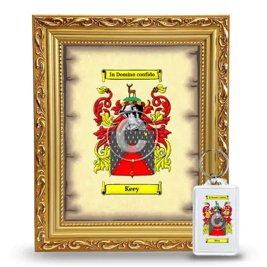 Keey Framed Coat of Arms and Keychain - Gold