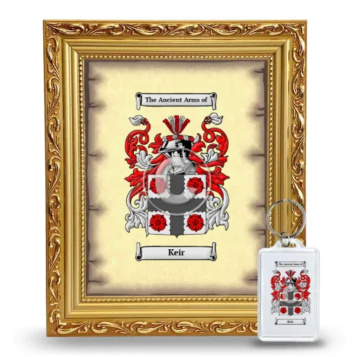 Keir Framed Coat of Arms and Keychain - Gold