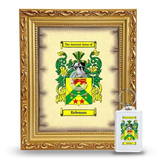 Keleman Framed Coat of Arms and Keychain - Gold