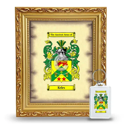 Keles Framed Coat of Arms and Keychain - Gold