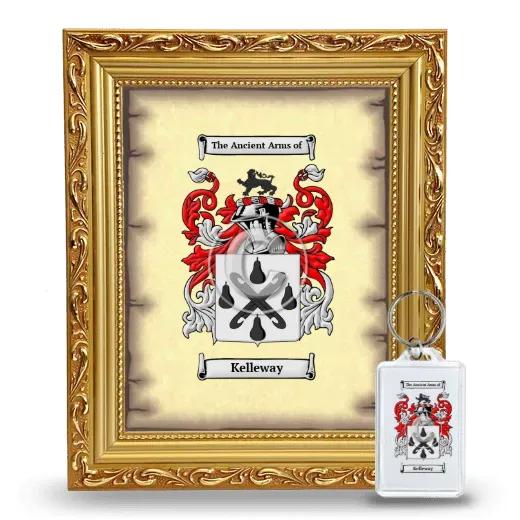 Kelleway Framed Coat of Arms and Keychain - Gold
