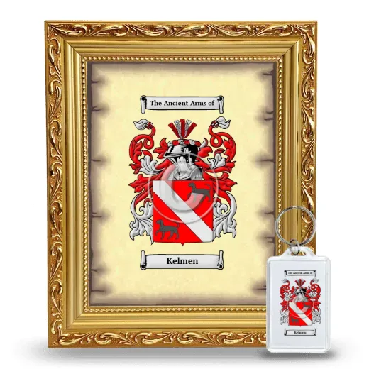 Kelmen Framed Coat of Arms and Keychain - Gold