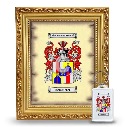 Kemmeter Framed Coat of Arms and Keychain - Gold