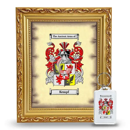 Kempf Framed Coat of Arms and Keychain - Gold