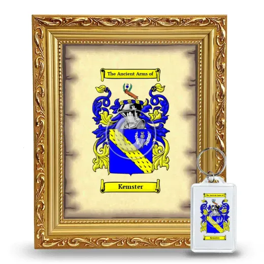Kemster Framed Coat of Arms and Keychain - Gold