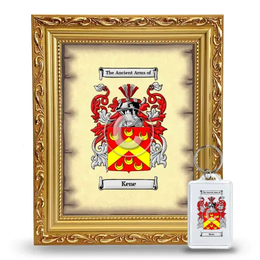 Kene Framed Coat of Arms and Keychain - Gold