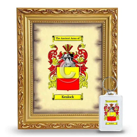 Kenlock Framed Coat of Arms and Keychain - Gold