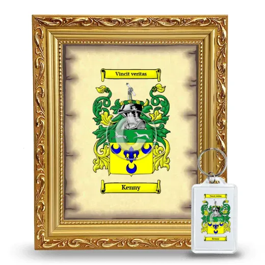 Kenny Framed Coat of Arms and Keychain - Gold
